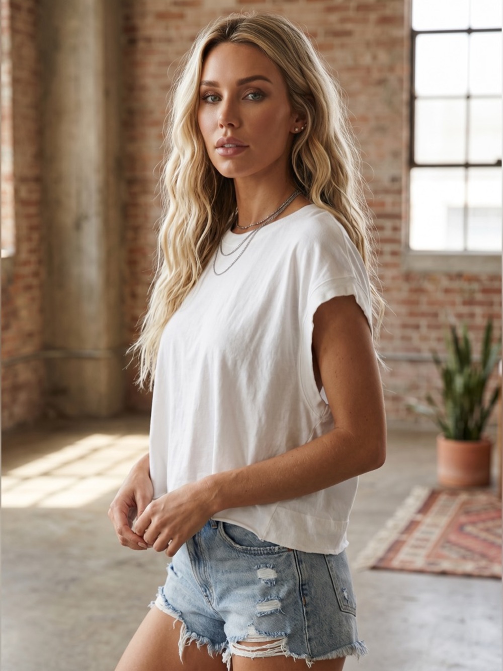 NWT Open Back Raw Edge Crop Top Tee Cropped T-Shirt White - Picture 3 of 4